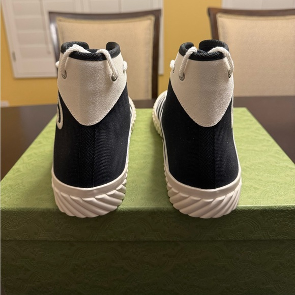 New Gucci GG Logo High Top Sneaker Shoes Black White Size UK 12 / US 12.5 - Picture 9 of 16